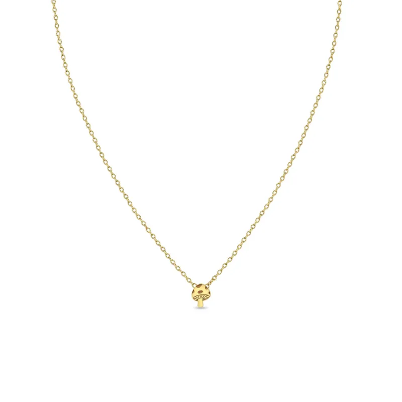 14k Itty Bitty Mushroom Necklace sold by Zoe Chicco