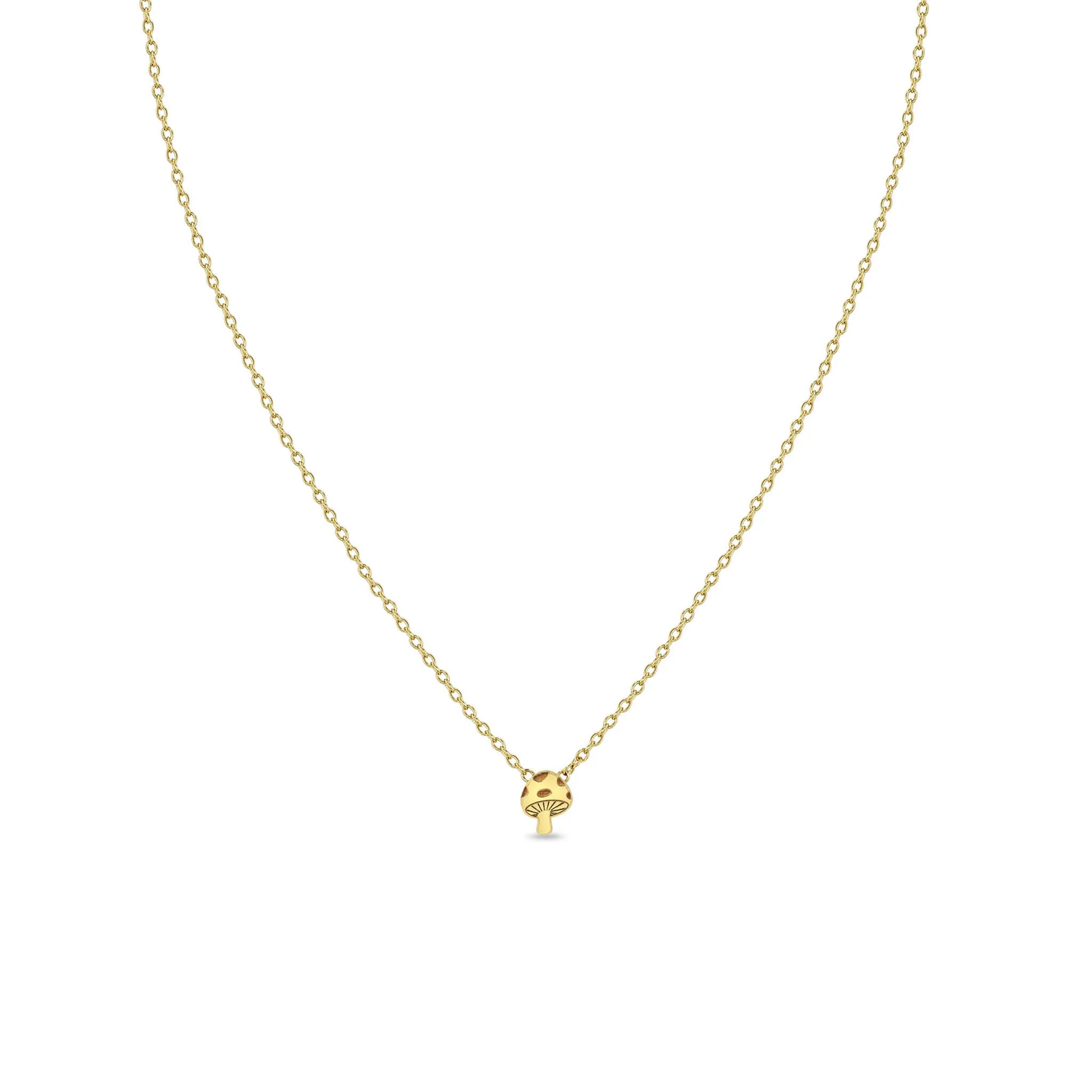 14k Itty Bitty Mushroom Necklace sold by Zoe Chicco