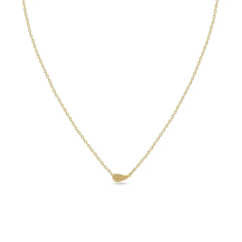 14k Itty Bitty Angel Wing Necklace sold by Zoe Chicco