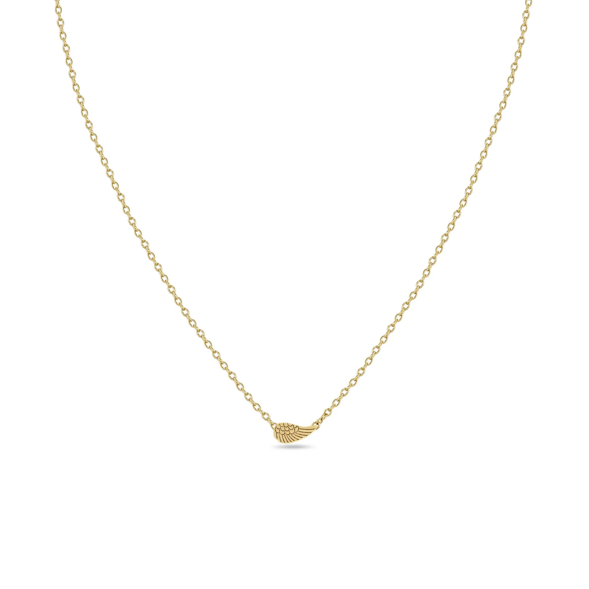 14k Itty Bitty Angel Wing Necklace sold by Zoe Chicco