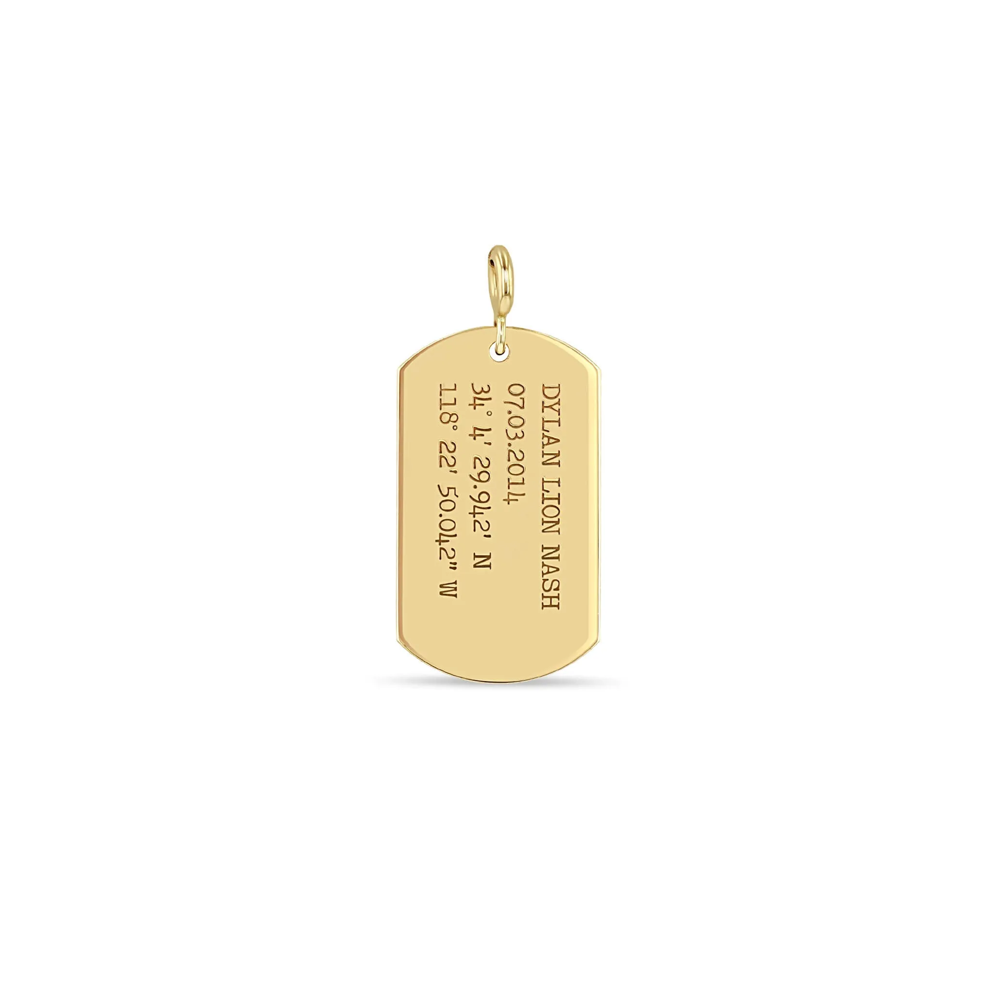 14k Single Large Engraved Dog Tag Pendant sold by Zoe Chicco product image thumbnail 4