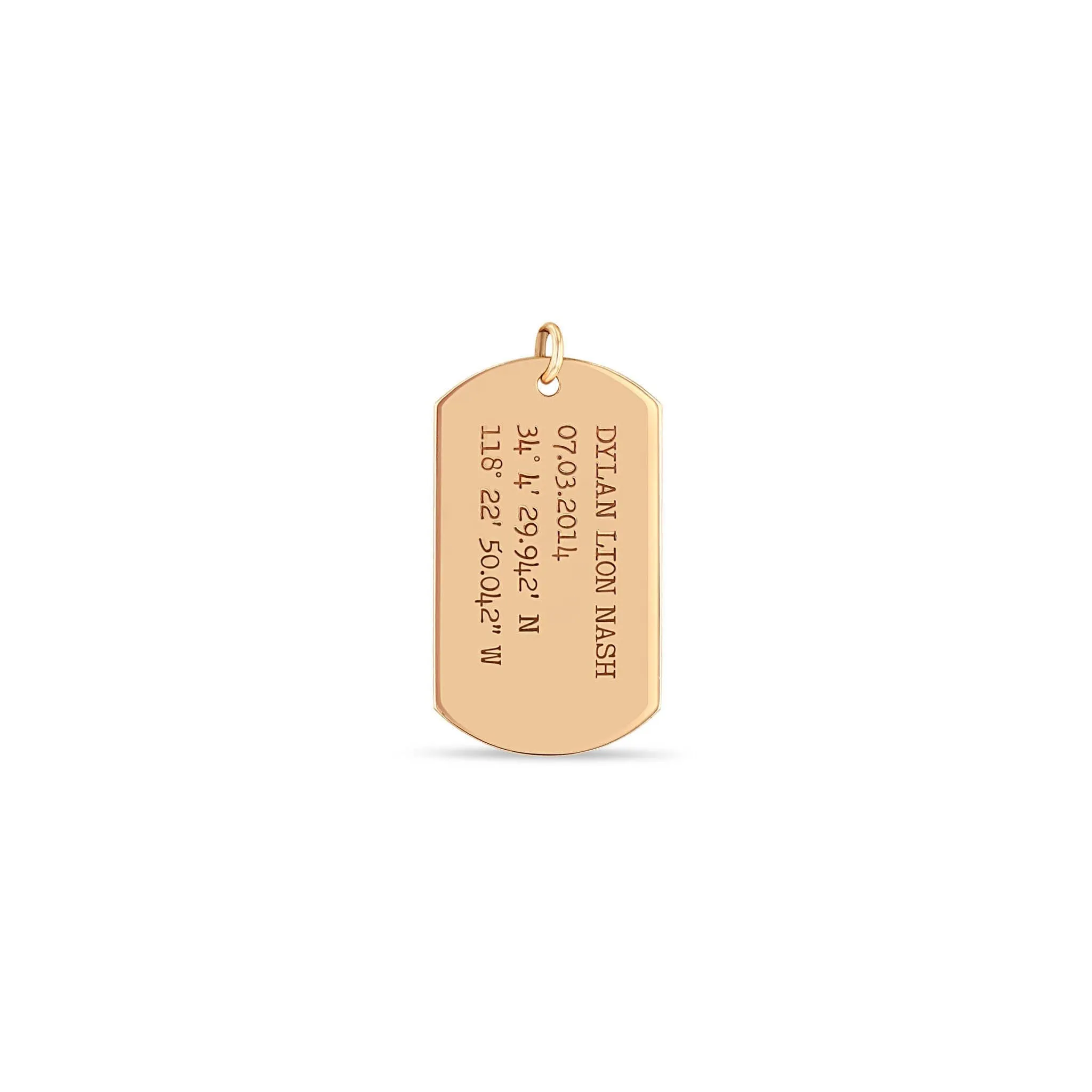 14k Single Large Engraved Dog Tag Pendant sold by Zoe Chicco product image thumbnail 2