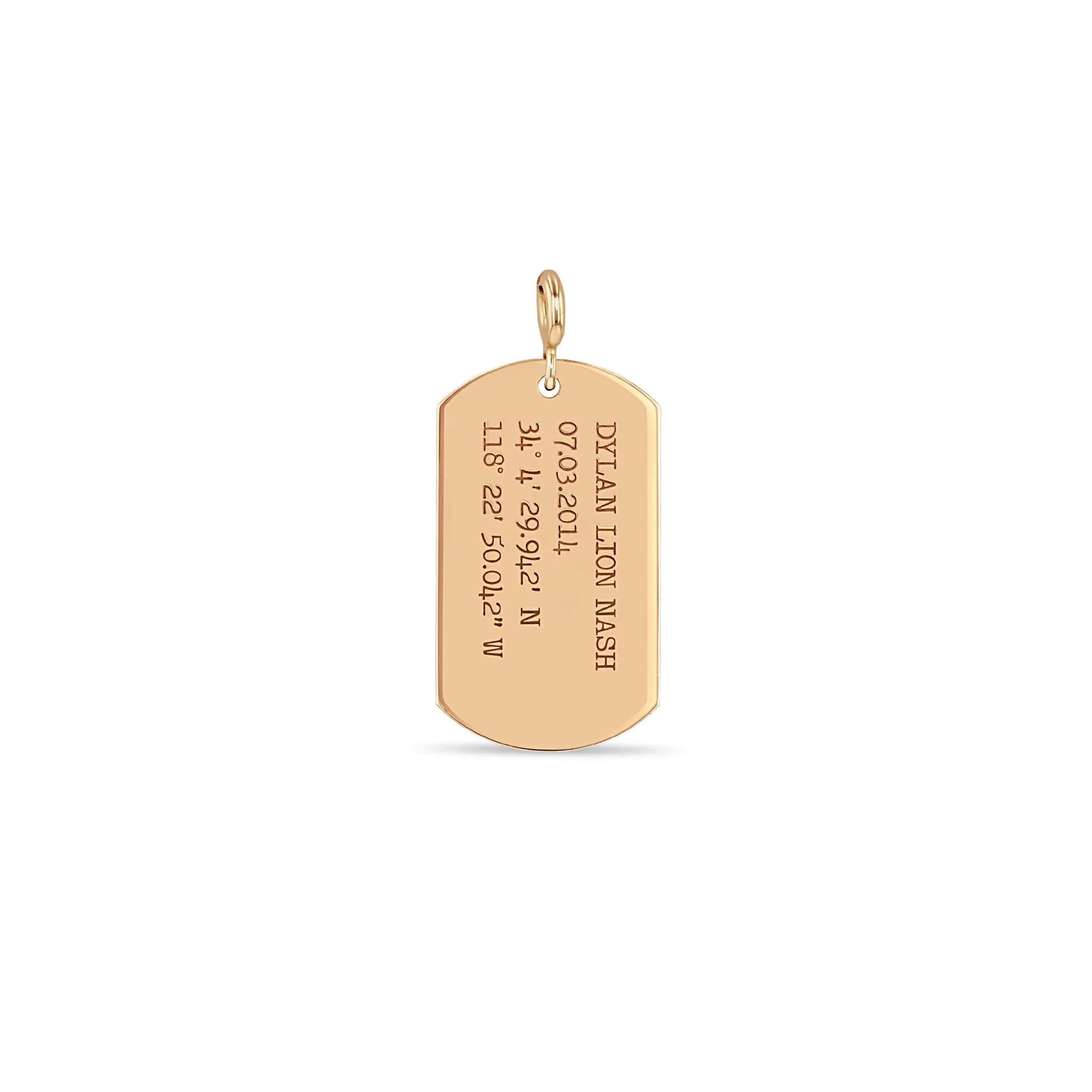 14k Single Large Engraved Dog Tag Pendant sold by Zoe Chicco product image thumbnail 5