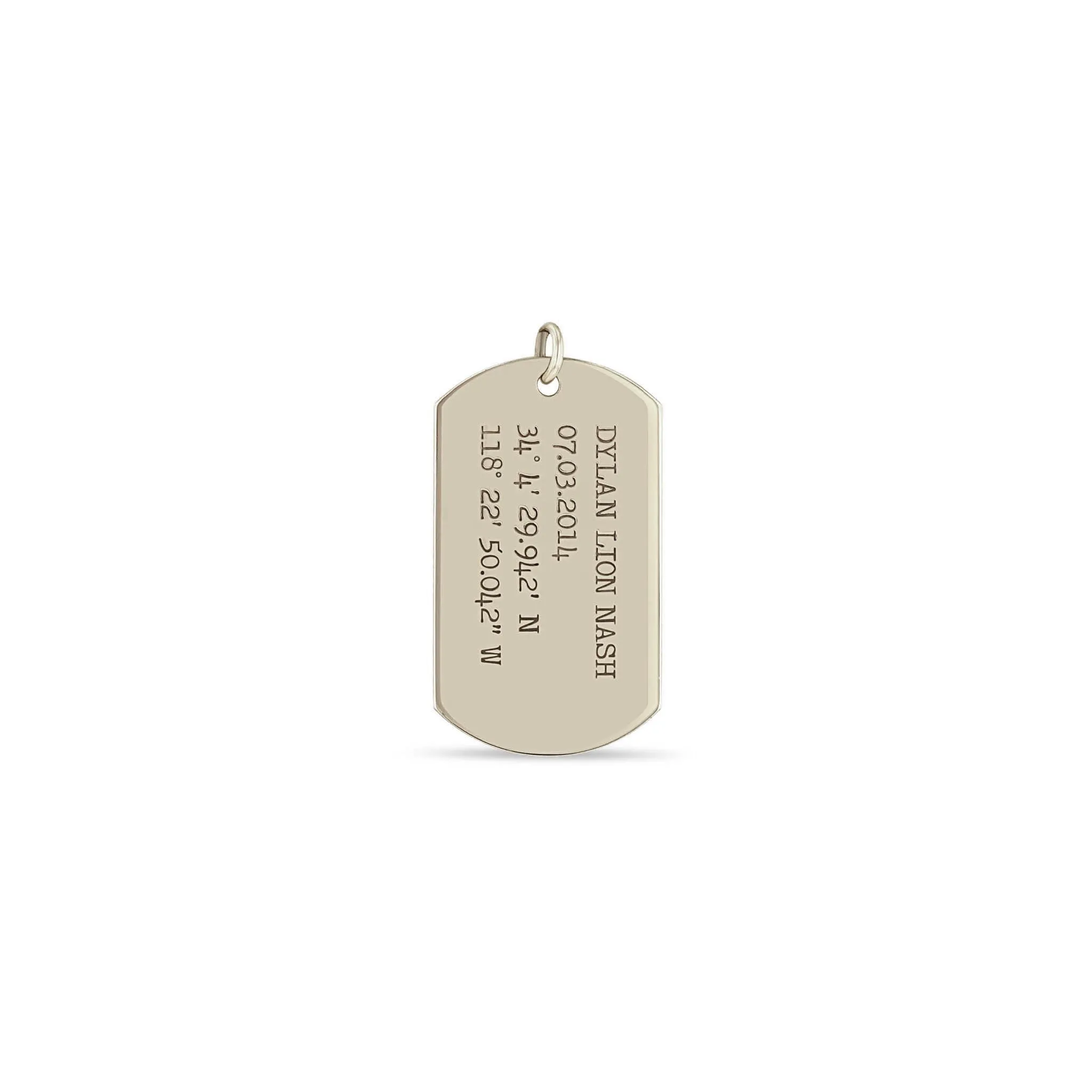 14k Single Large Engraved Dog Tag Pendant sold by Zoe Chicco product image thumbnail 3