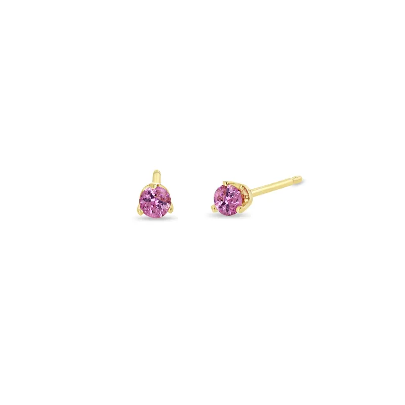 14k Medium Pink Sapphire Prong Studs sold by Zoe Chicco