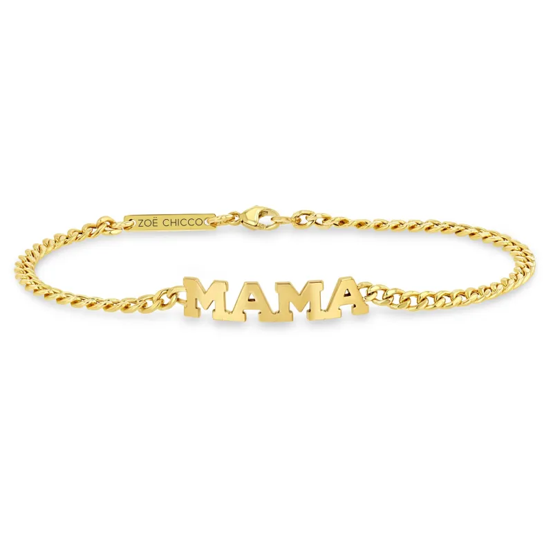 14k Letter Small Curb Chain Bracelet sold by Zoe Chicco