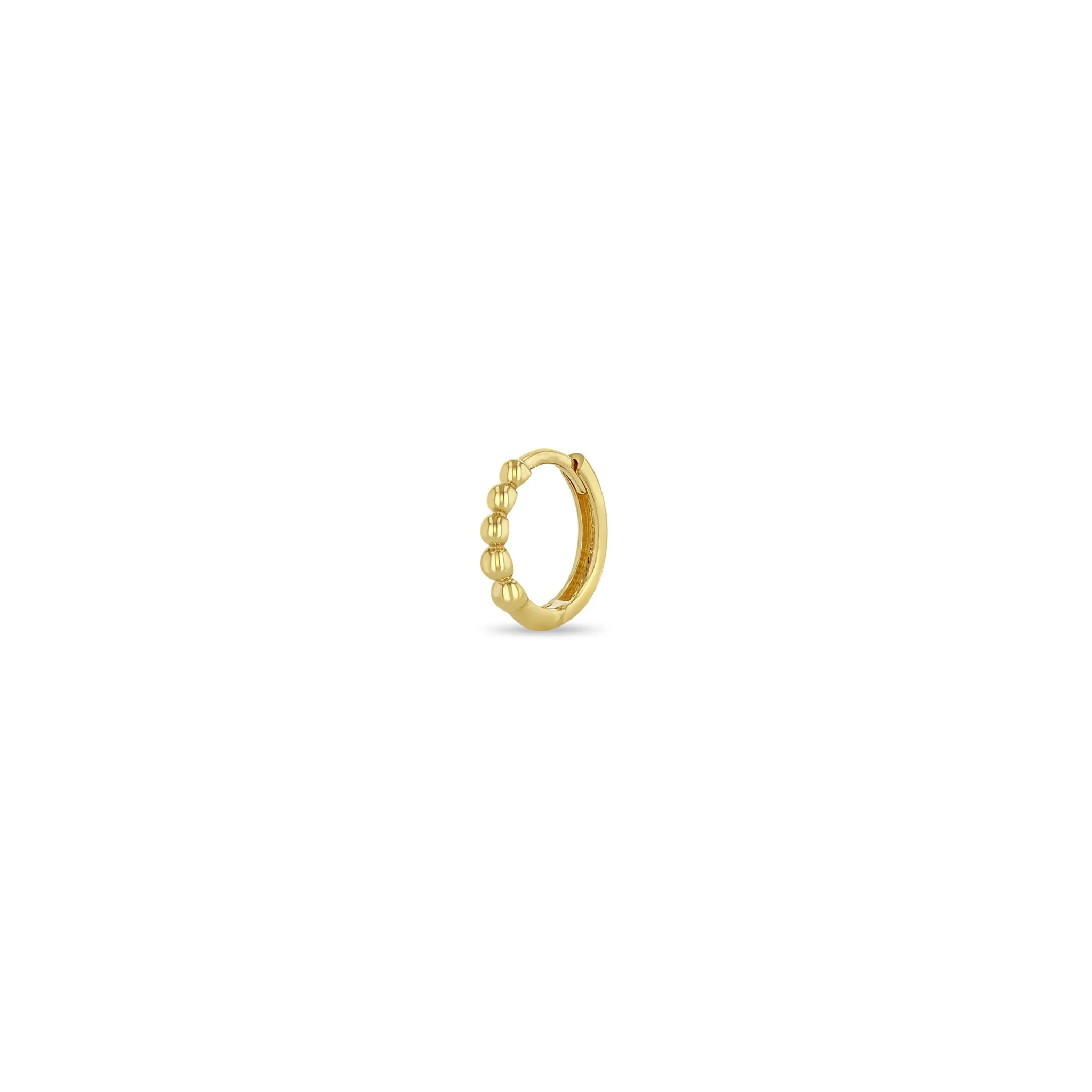 14k Gold Beaded Hinge Huggie Hoop sold by Zoe Chicco product image thumbnail 3