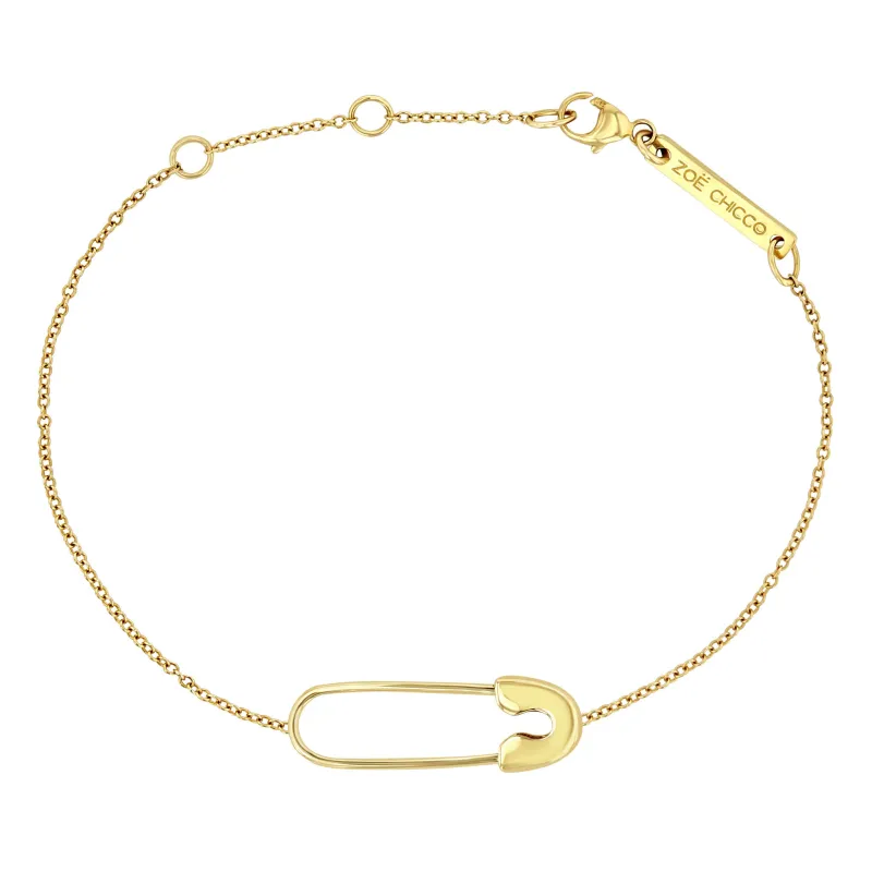 14k Gold Safety Pin Bracelet sold by Zoe Chicco