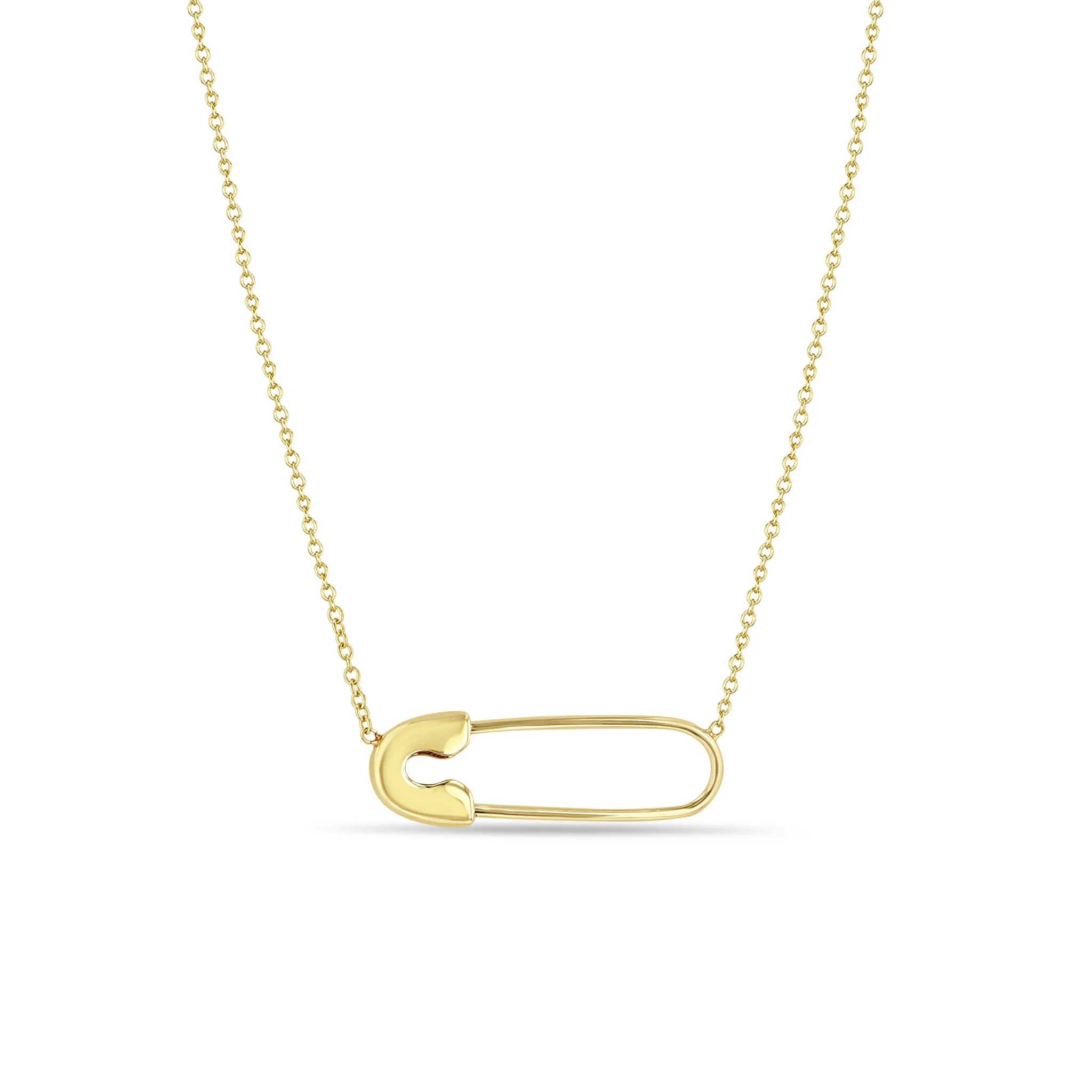 14k Gold Safety Pin Necklace sold by Zoe Chicco