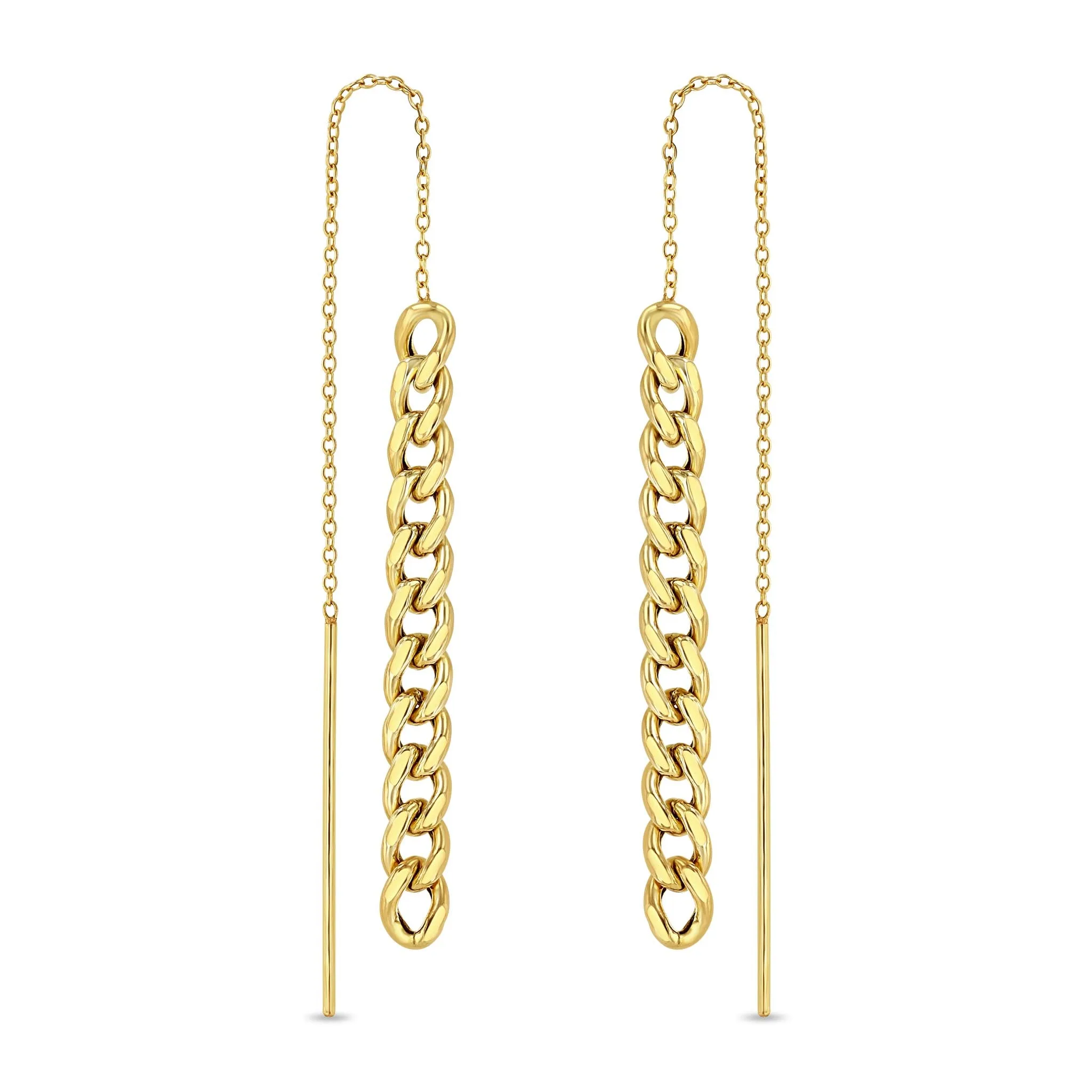 14k Gold Medium Curb Chain Drop Threaders sold by Zoe Chicco