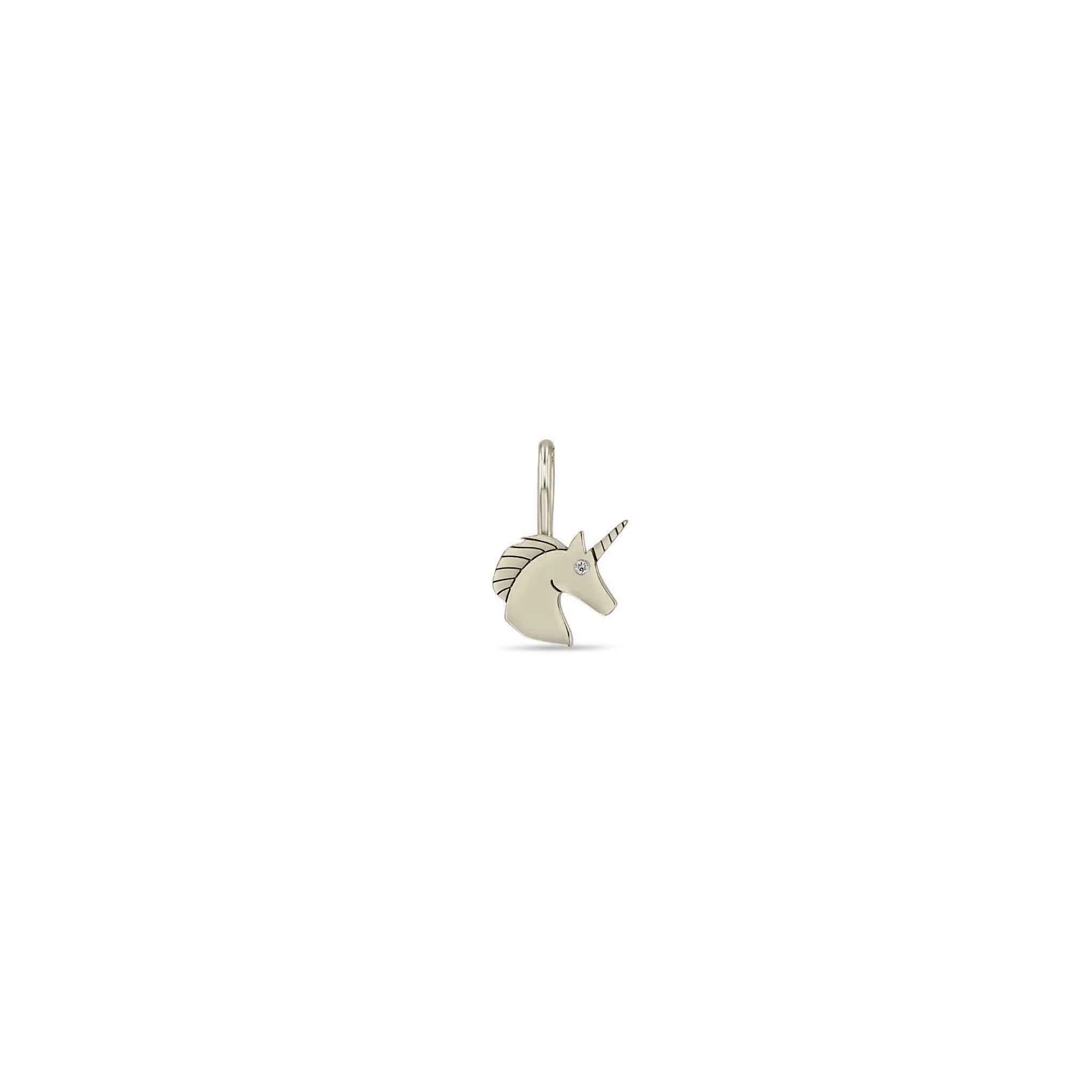 14k Single Midi Bitty Unicorn with Diamond Eye Charm sold by Zoe Chicco product image thumbnail 3