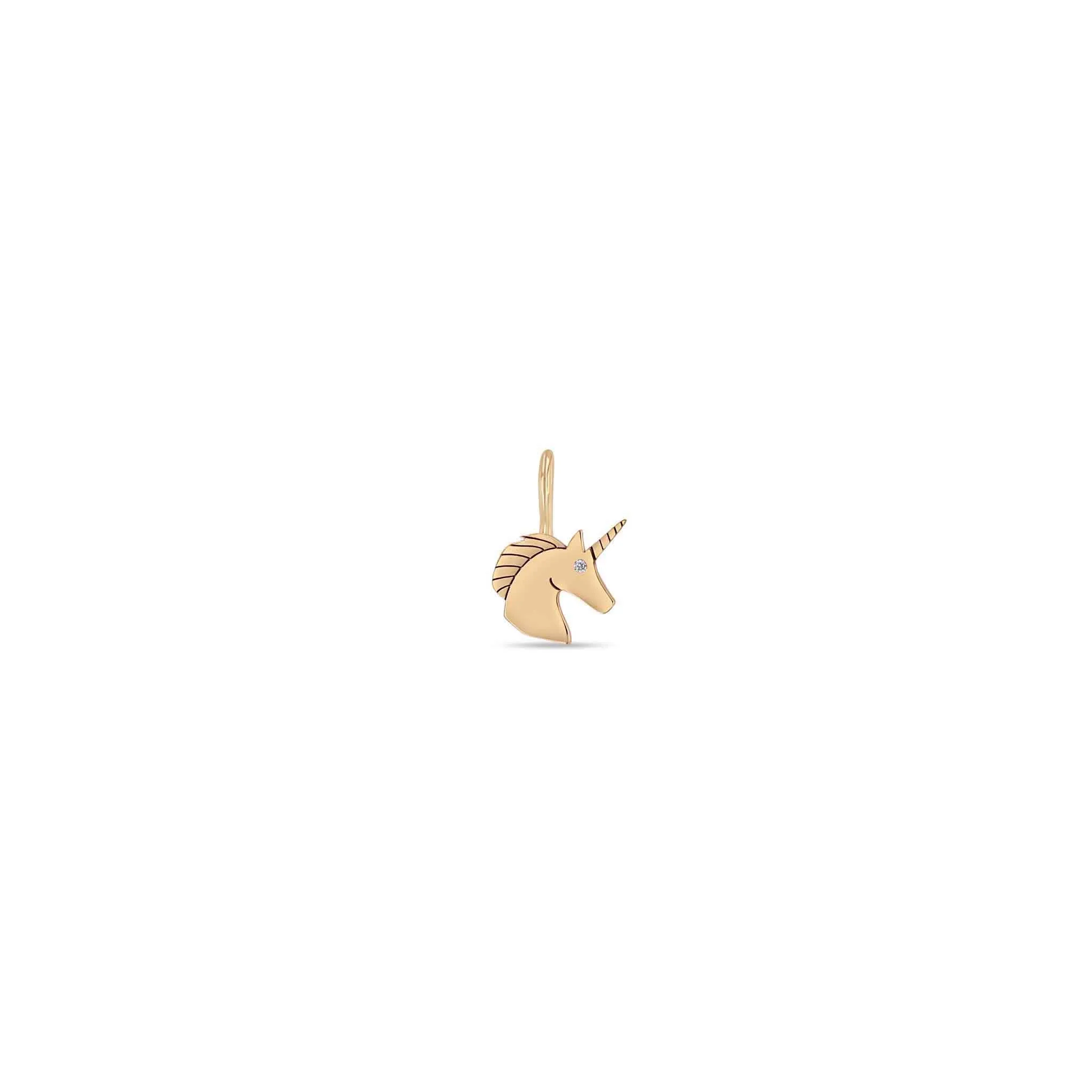14k Single Midi Bitty Unicorn with Diamond Eye Charm sold by Zoe Chicco product image thumbnail 2