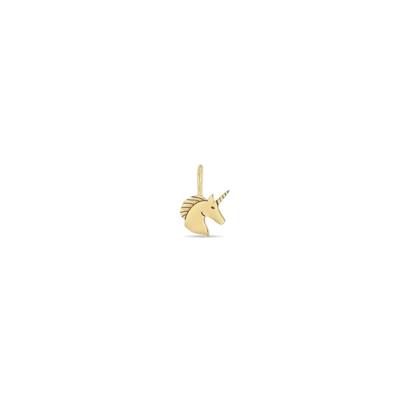 14k Single Midi Bitty Unicorn Charm sold by Zoe Chicco