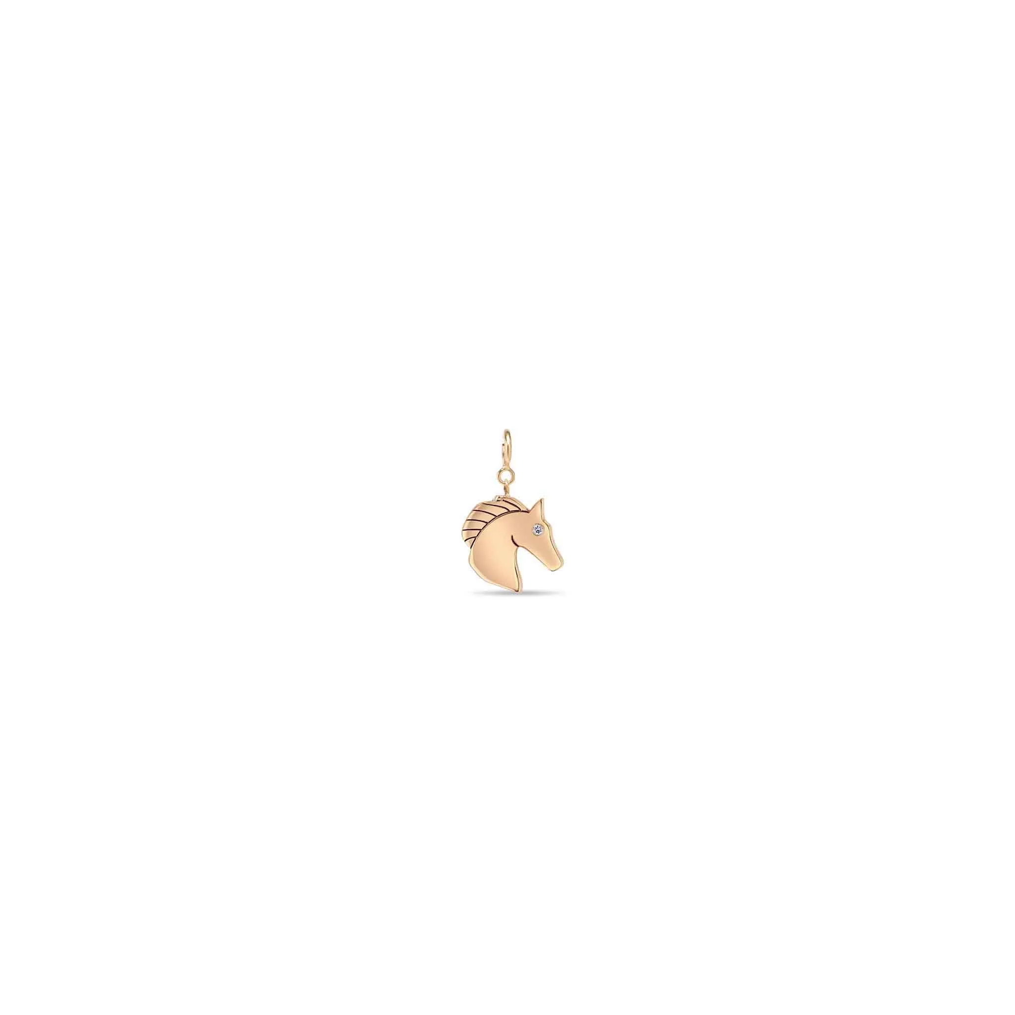 14k Single Midi Bitty Horse with Diamond Eye Charm sold by Zoe Chicco product image thumbnail 5