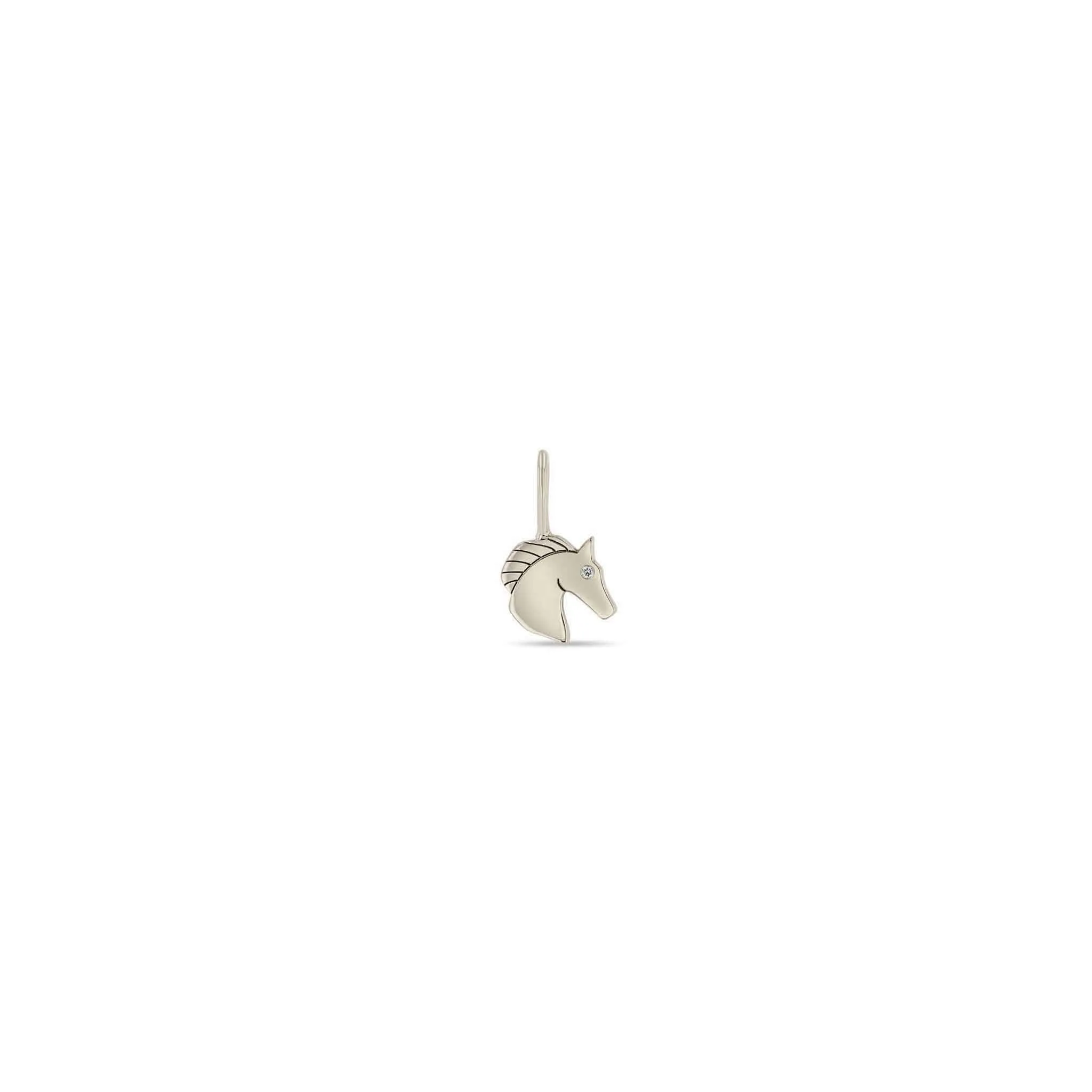 14k Single Midi Bitty Horse with Diamond Eye Charm sold by Zoe Chicco product image thumbnail 3