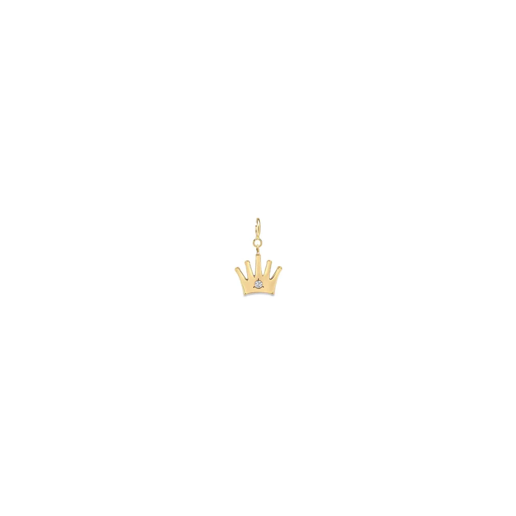 14k Single Midi Bitty Diamond Crown Charm sold by Zoe Chicco product image thumbnail 4
