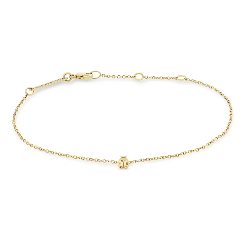 14k Itty Bitty Diamond Ladybug Bracelet sold by Zoe Chicco