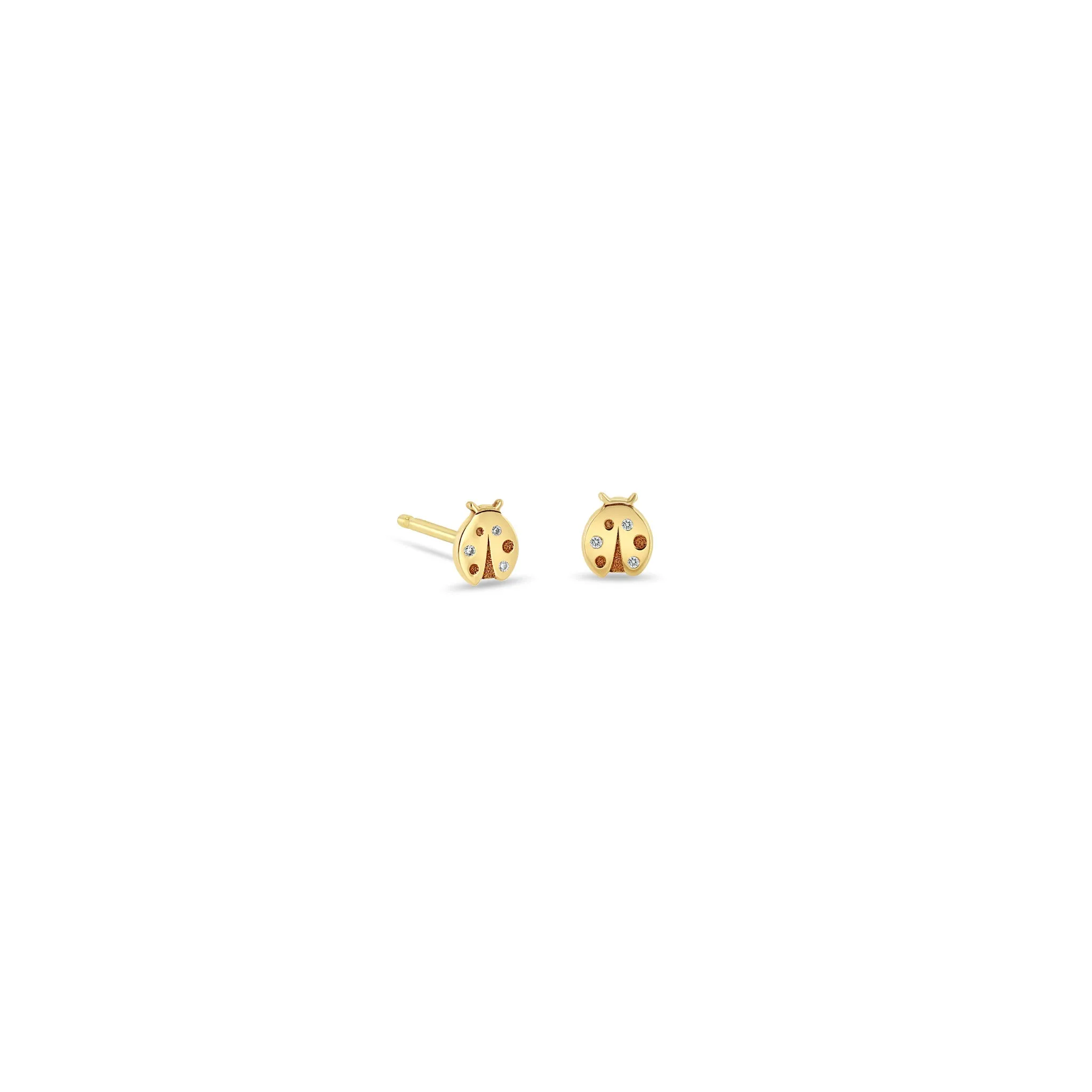 14k Itty Bitty Diamond Ladybug Stud sold by Zoe Chicco product image thumbnail 5