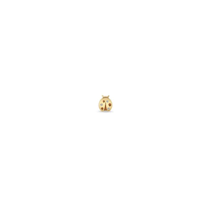 14k Itty Bitty Diamond Ladybug Stud sold by Zoe Chicco