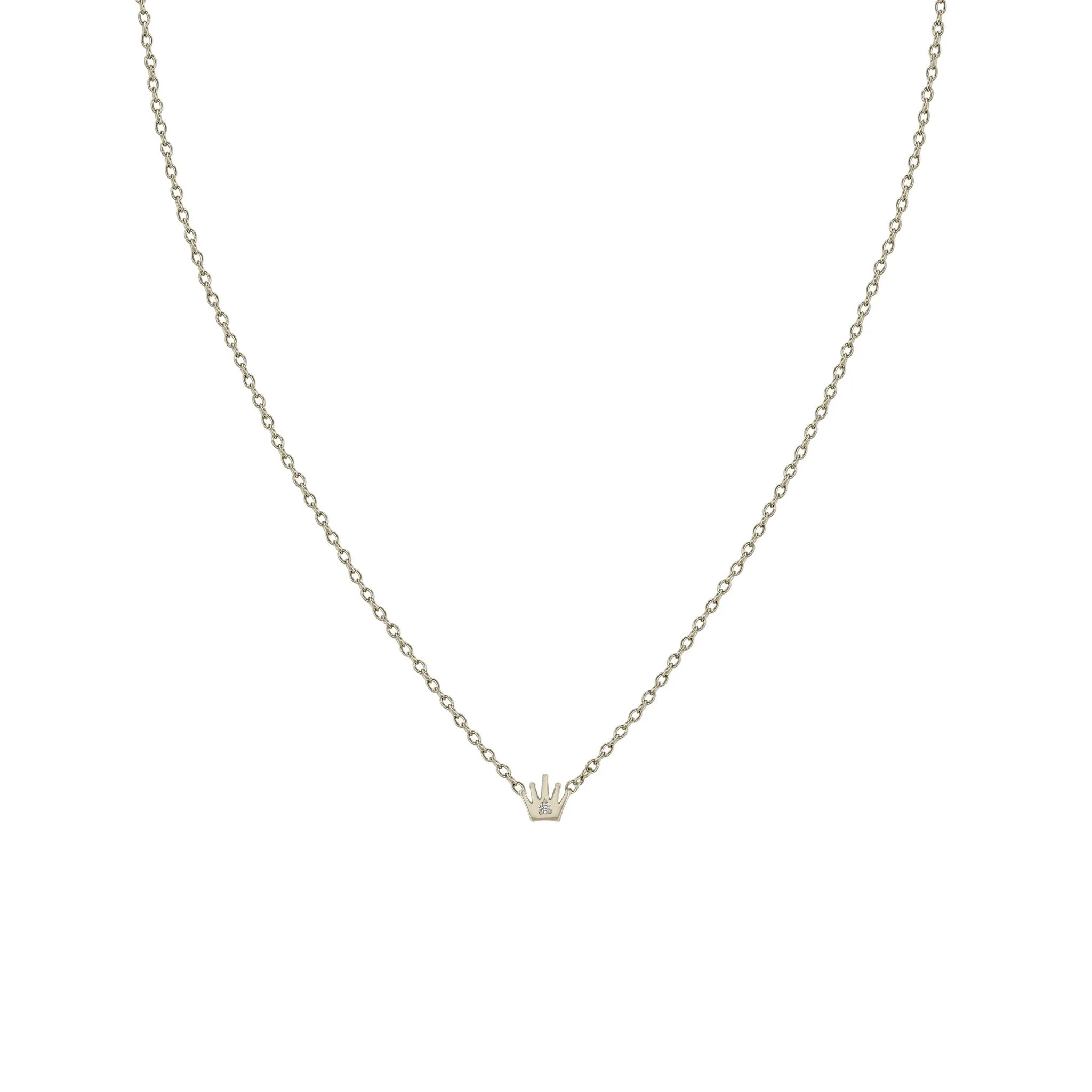 14k Itty Bitty Diamond Crown Necklace sold by Zoe Chicco product image thumbnail 3