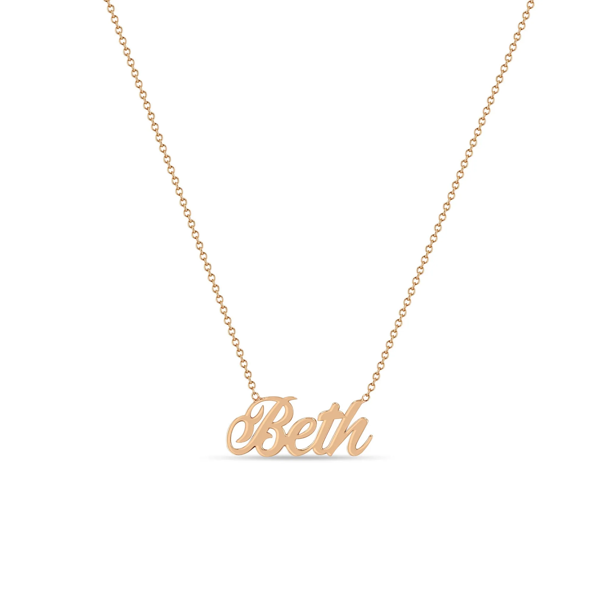 14k Gold Script Letter Custom Name Necklace sold by Zoe Chicco product image thumbnail 4