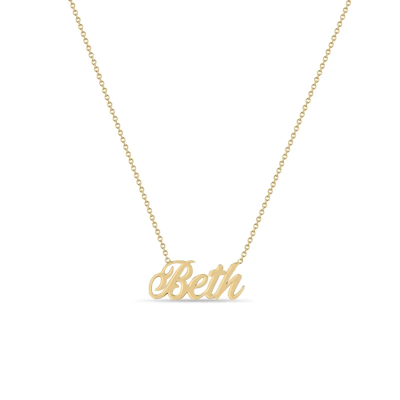 14k Gold Script Letter Custom Name Necklace sold by Zoe Chicco