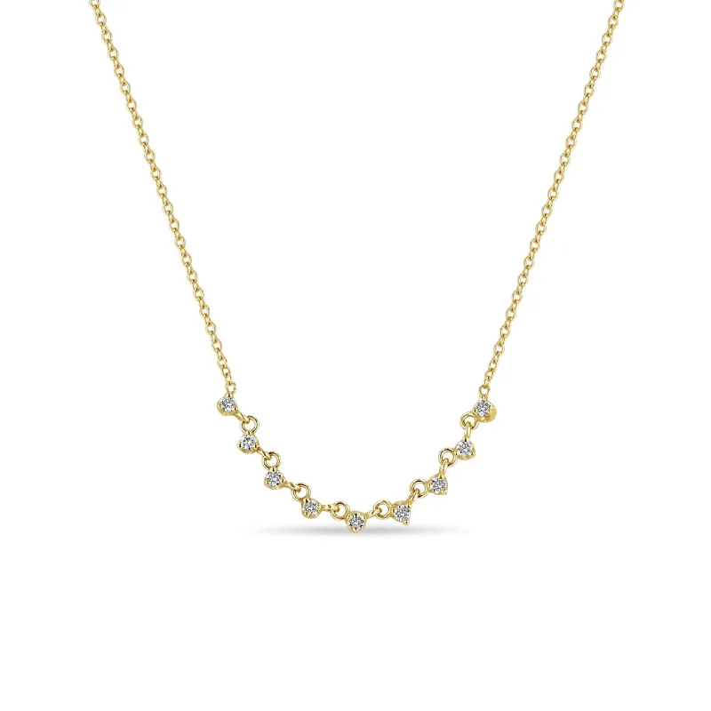 14k 9 Linked Prong Diamond Necklace sold by Zoe Chicco