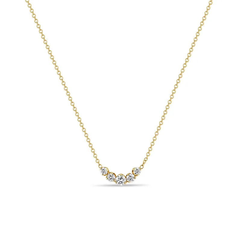 14k 5 Graduated Prong Diamond Necklace sold by Zoe Chicco