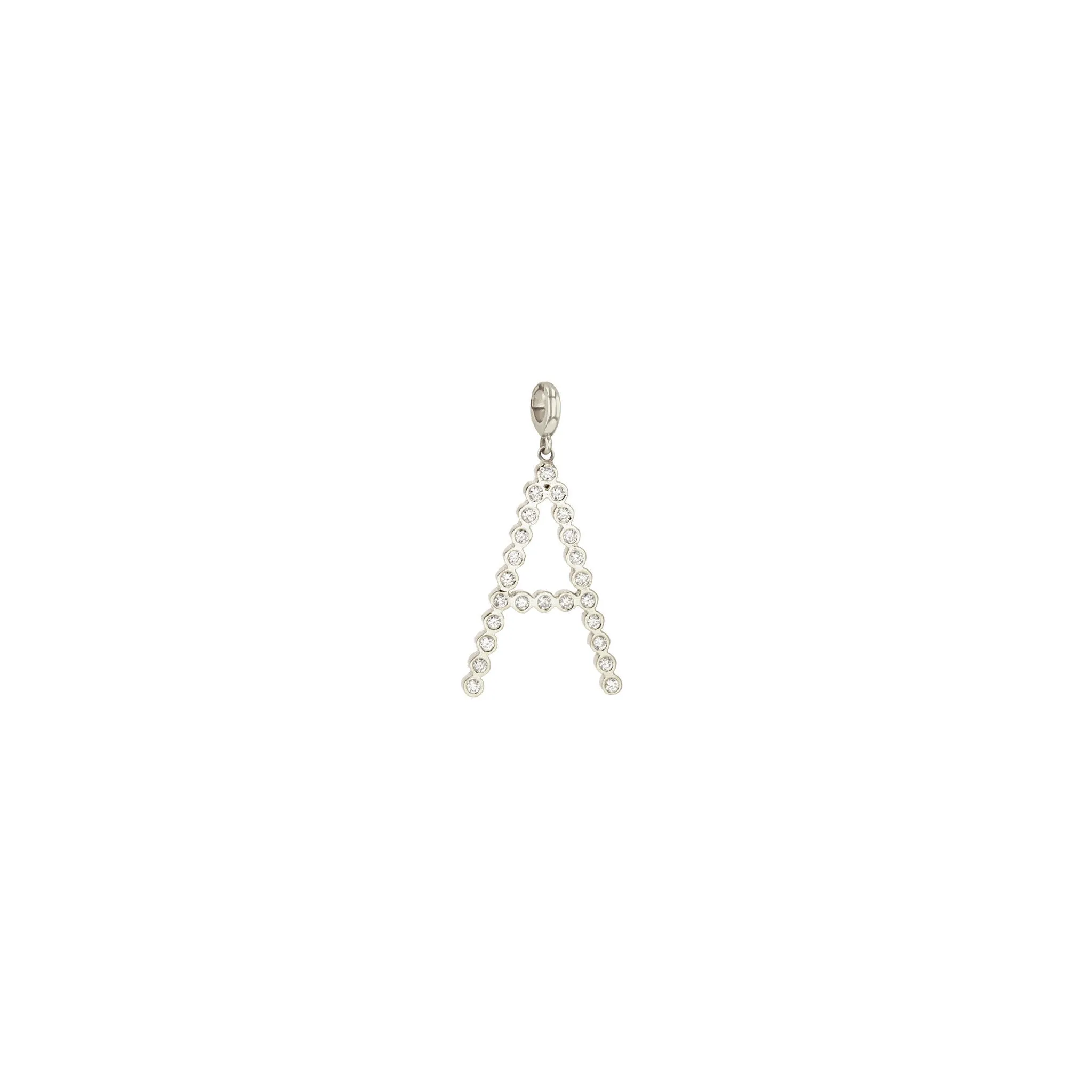 14k Single Diamond Bezel Letter Clip On Charm Pendant sold by Zoe Chicco product image thumbnail 3