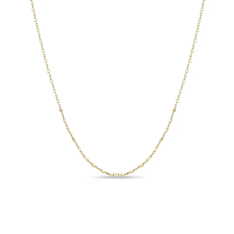 14k Square Bead Chain Necklace sold by Zoe Chicco
