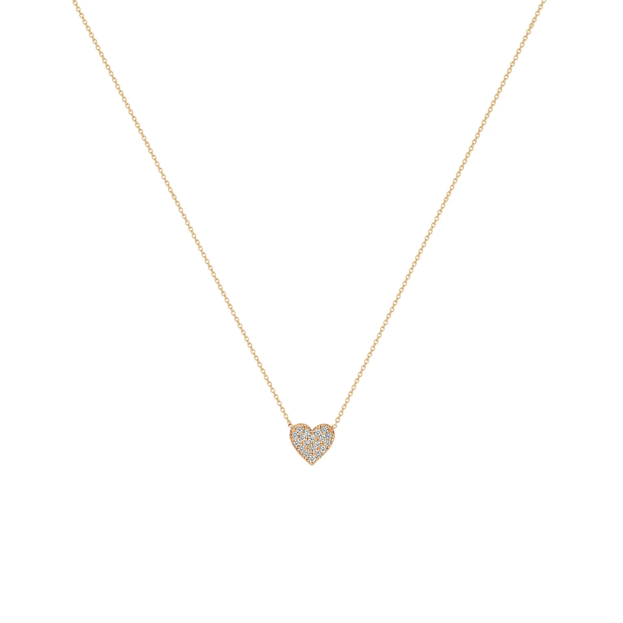 14k Midi Bitty Pavé Diamond Heart Necklace sold by Zoe Chicco product image thumbnail 2