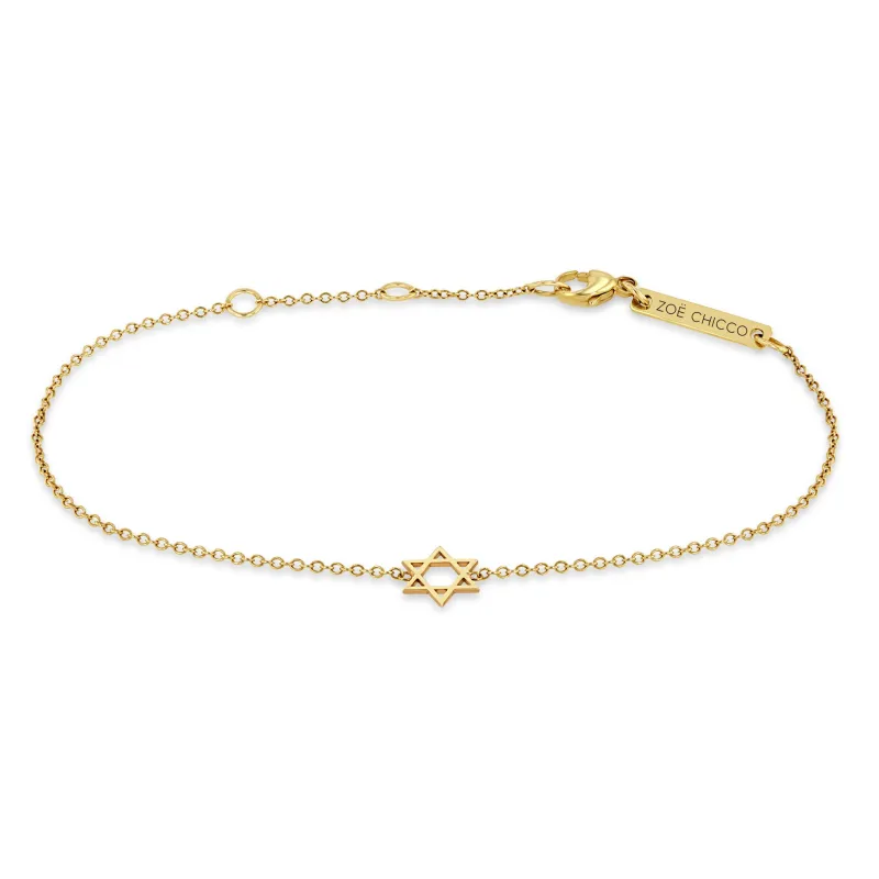 14k Midi Bitty Star of David Bracelet sold by Zoe Chicco