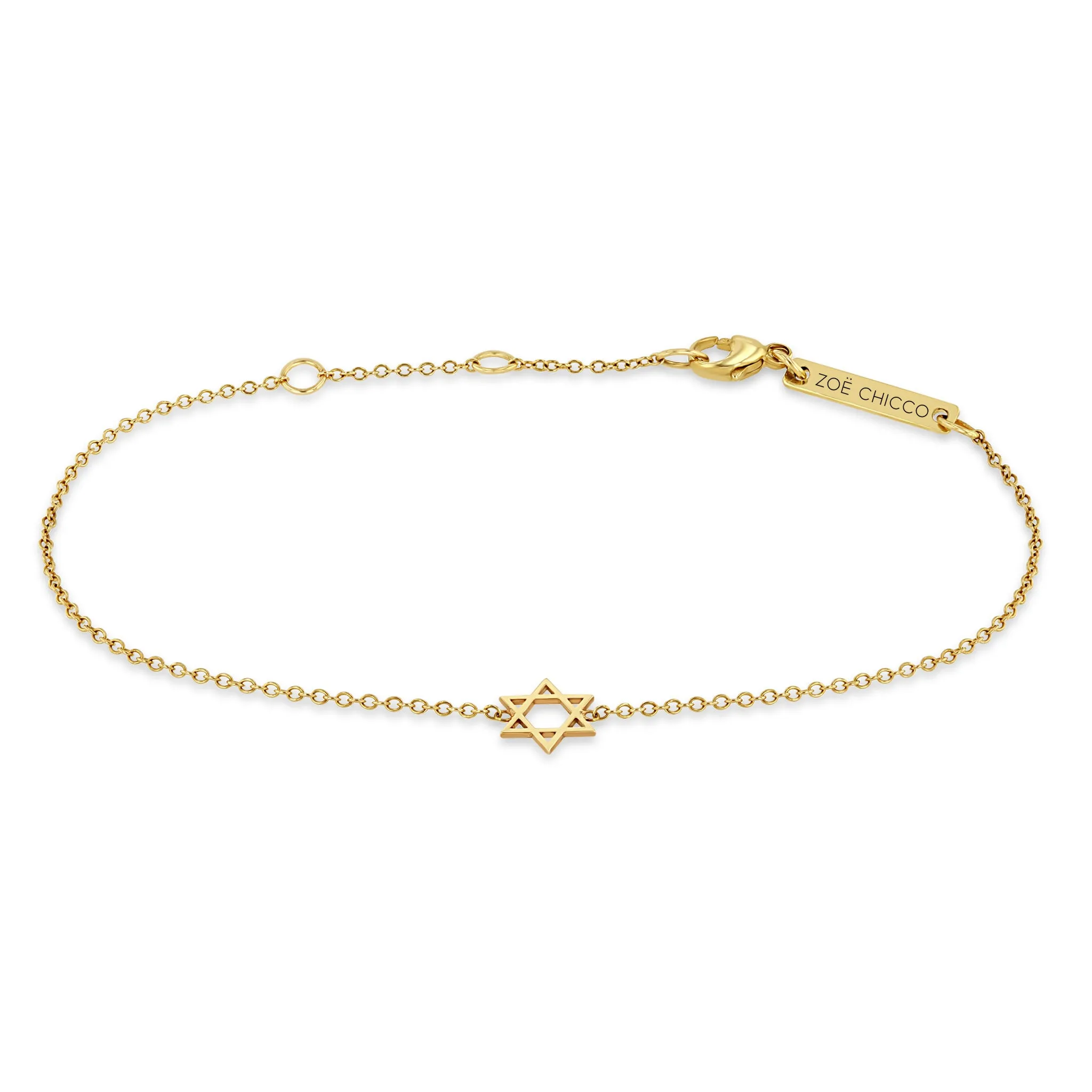 14k Midi Bitty Star of David Bracelet sold by Zoe Chicco
