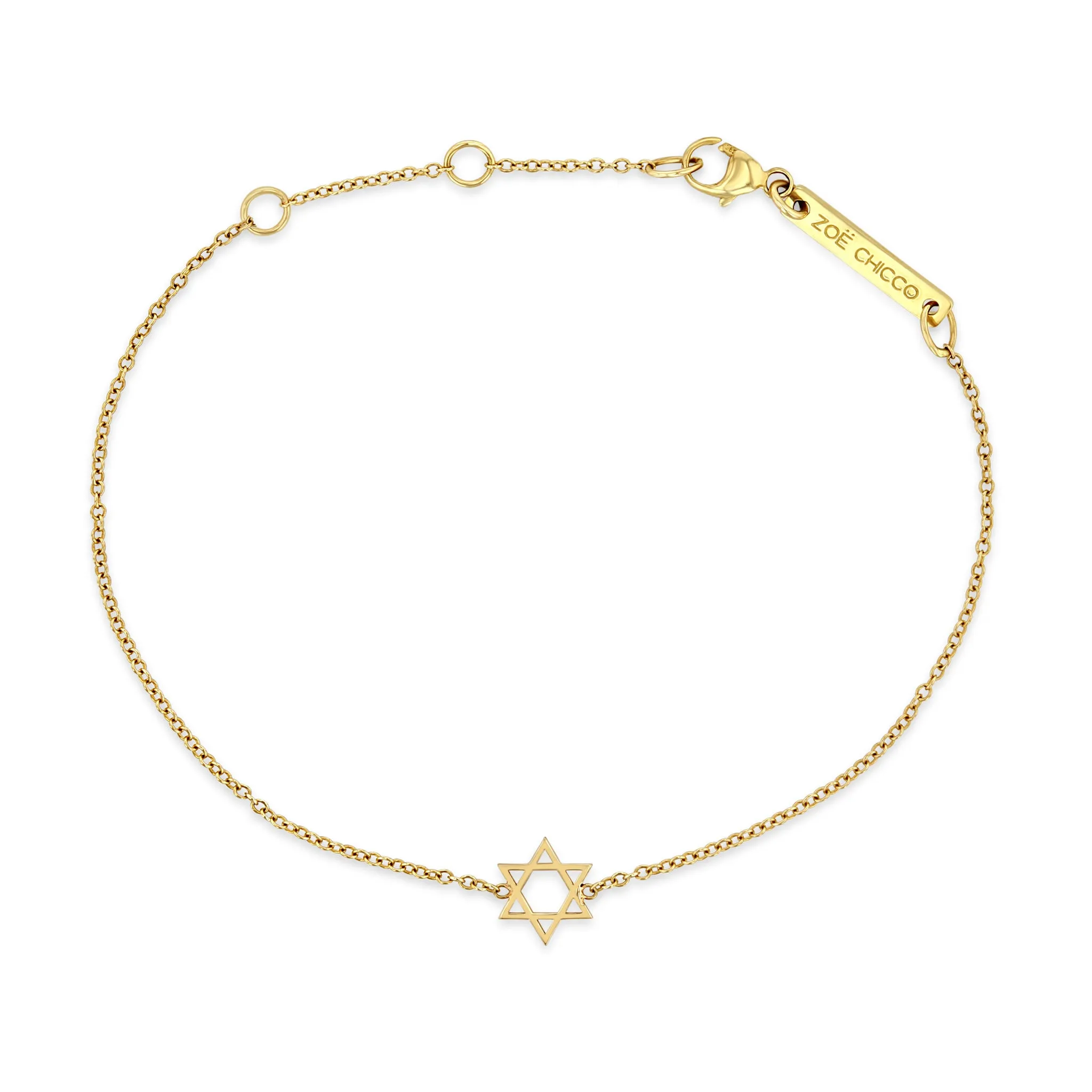 14k Midi Bitty Star of David Bracelet sold by Zoe Chicco product image thumbnail 2