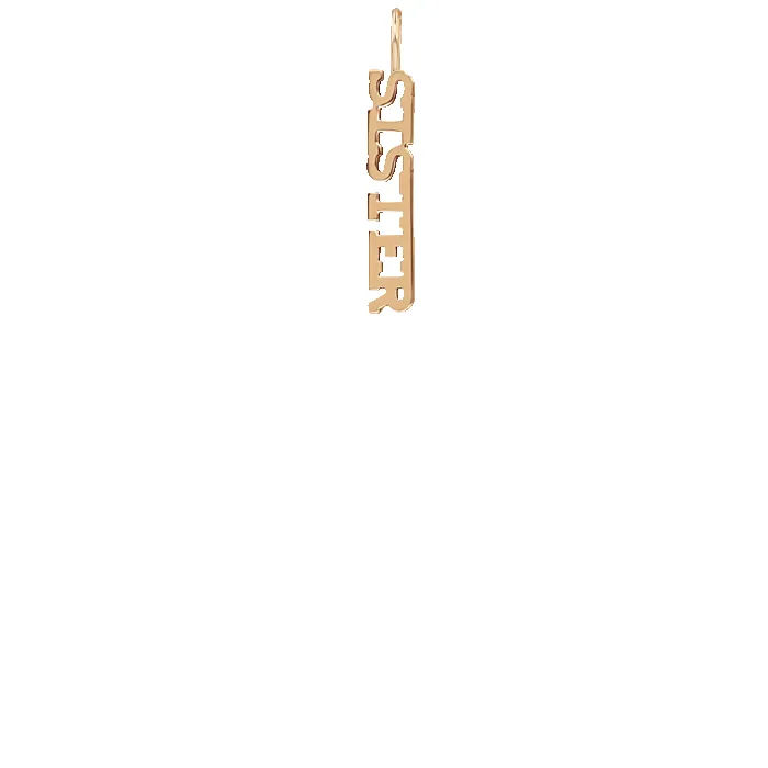 14k Itty Bitty SISTER Charm Pendant sold by Zoe Chicco product image thumbnail 3