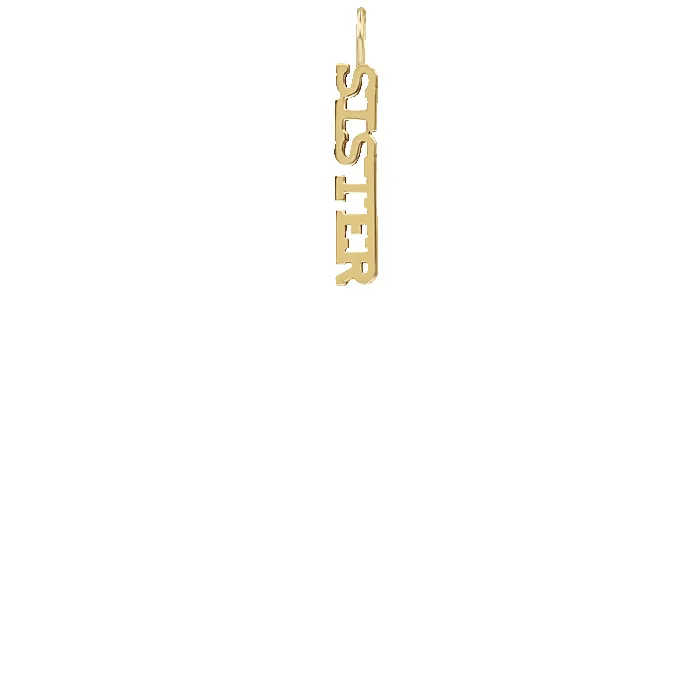 14k Itty Bitty SISTER Charm Pendant sold by Zoe Chicco product image thumbnail 2