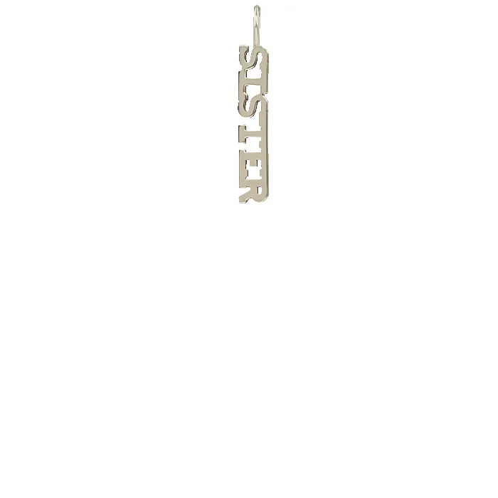 14k Itty Bitty SISTER Charm Pendant sold by Zoe Chicco product image thumbnail 4