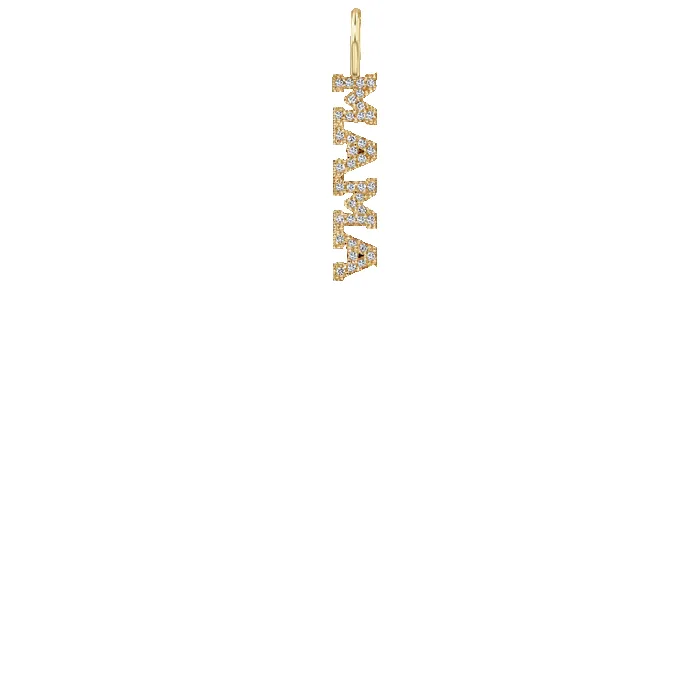 14k Itty Bitty Pavé Diamond MAMA Charm Pendant sold by Zoe Chicco product image thumbnail 2