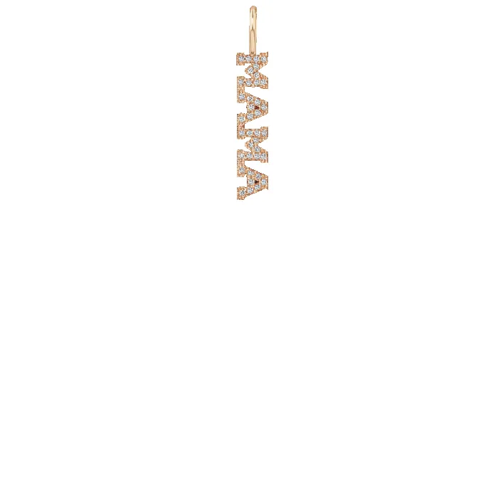 14k Itty Bitty Pavé Diamond MAMA Charm Pendant sold by Zoe Chicco product image thumbnail 3