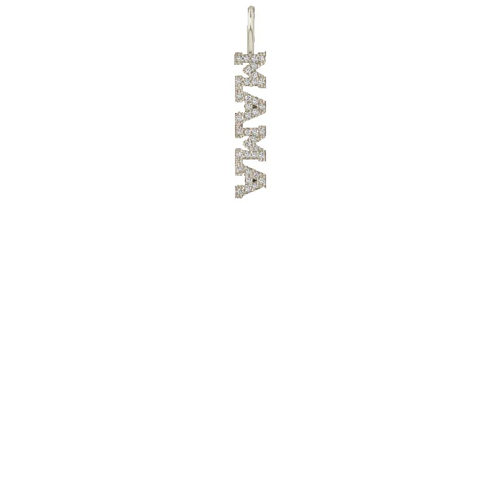 14k Itty Bitty Pavé Diamond MAMA Charm Pendant sold by Zoe Chicco product image thumbnail 4