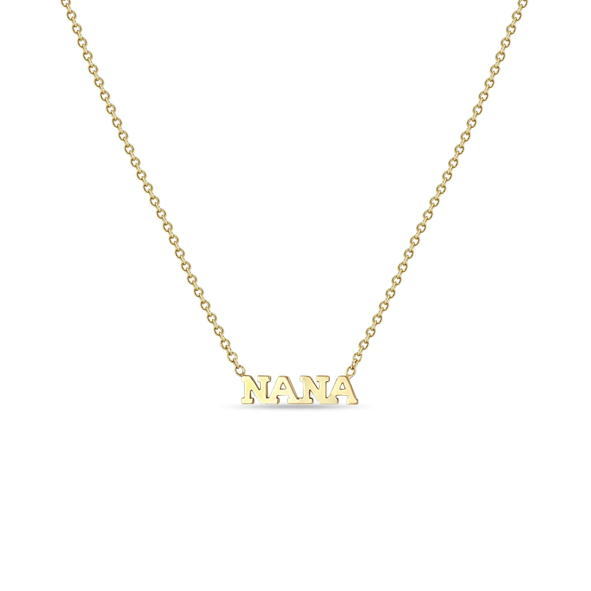 14k Itty Bitty NANA Necklace sold by Zoe Chicco