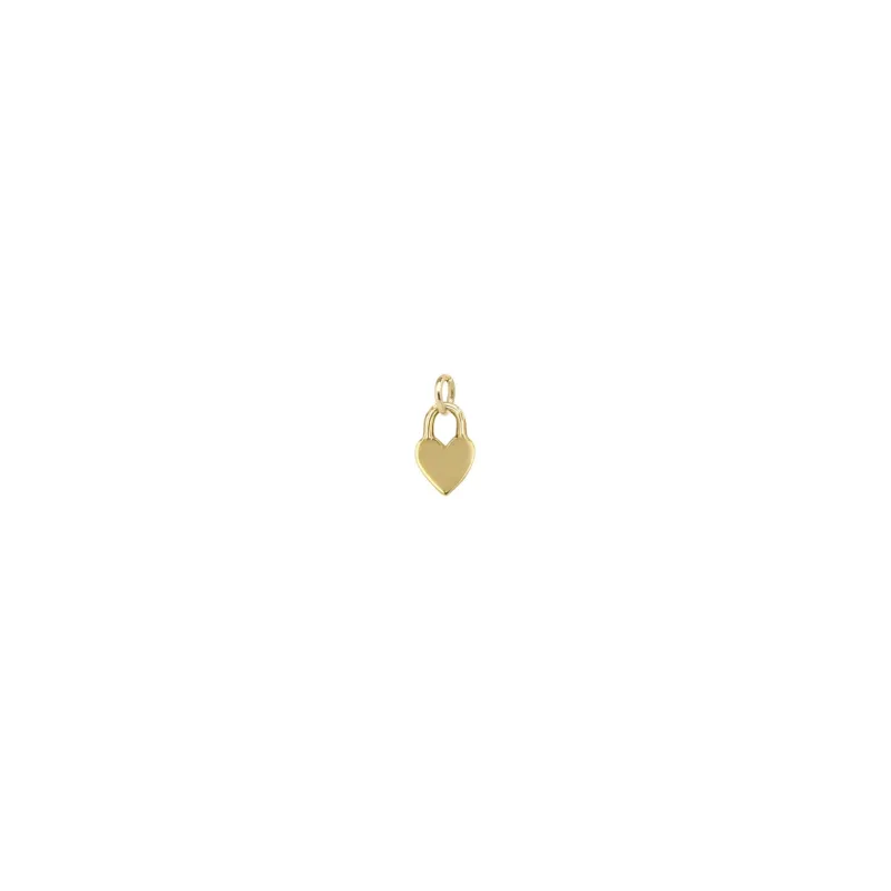 14k Midi Bitty Heart Padlock Charm sold by Zoe Chicco