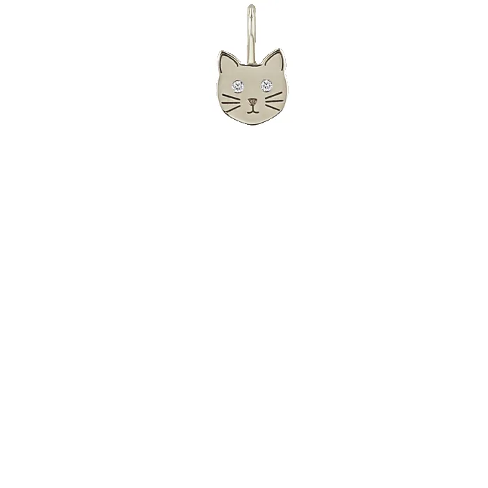 14k Midi Bitty Cat with Diamond Eyes Charm sold by Zoe Chicco product image thumbnail 4