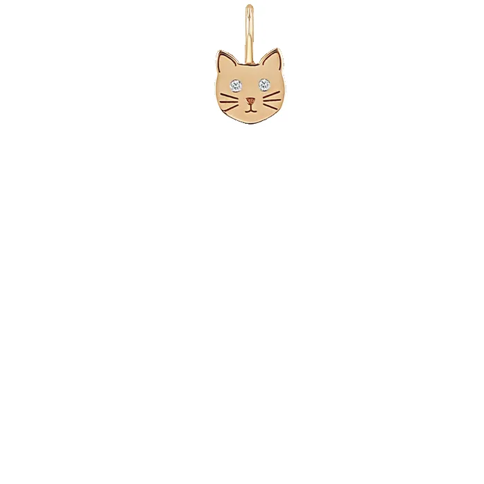 14k Midi Bitty Cat with Diamond Eyes Charm sold by Zoe Chicco product image thumbnail 3