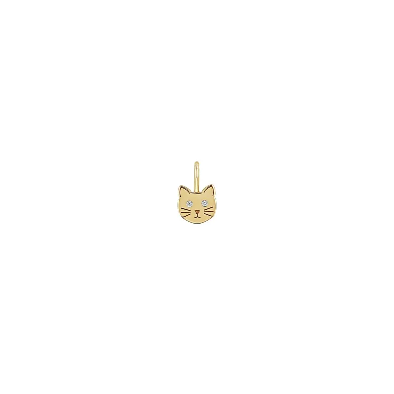 14k Midi Bitty Cat with Diamond Eyes Charm sold by Zoe Chicco