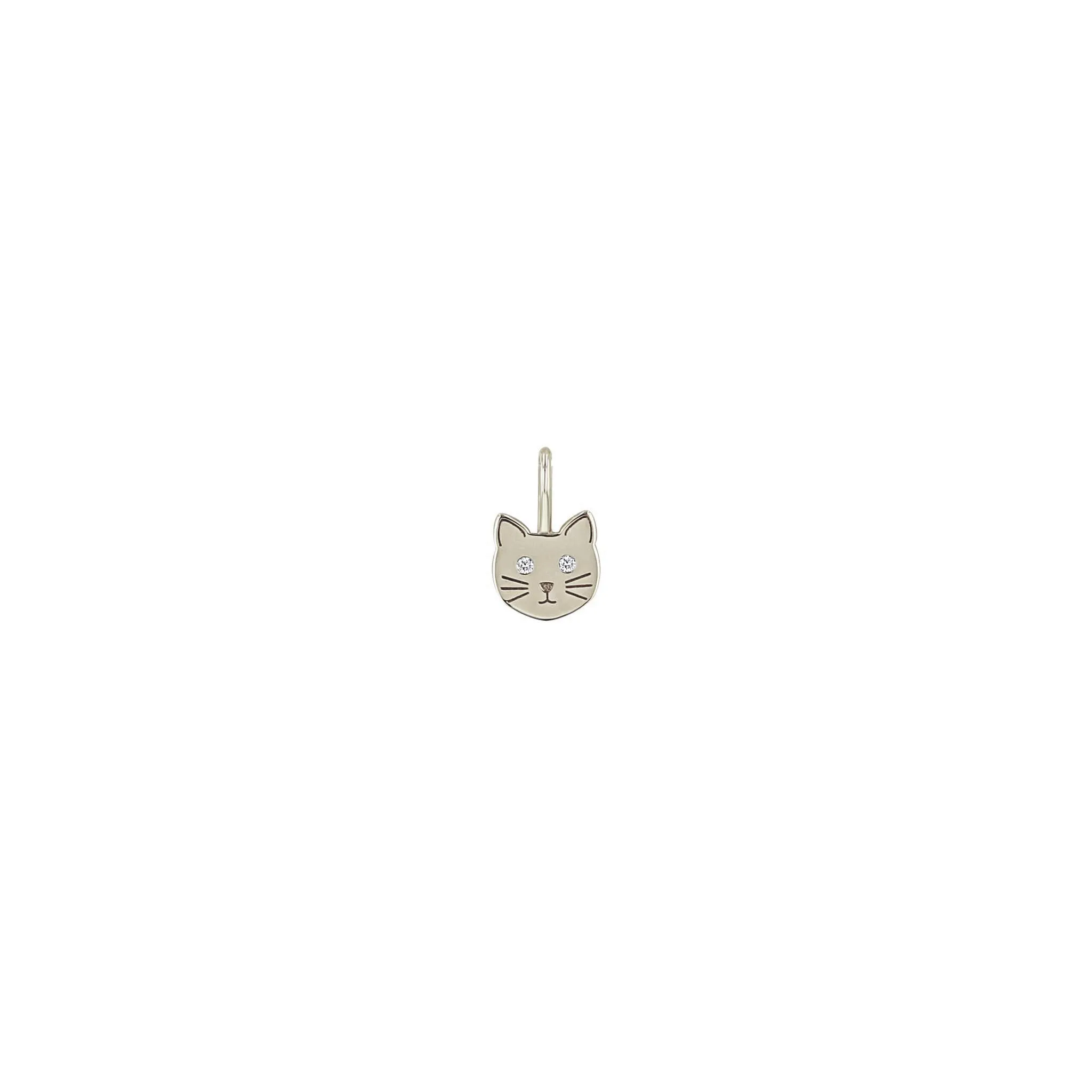 14k Single Midi Bitty Cat with Diamond Eyes Charm sold by Zoe Chicco product image thumbnail 3
