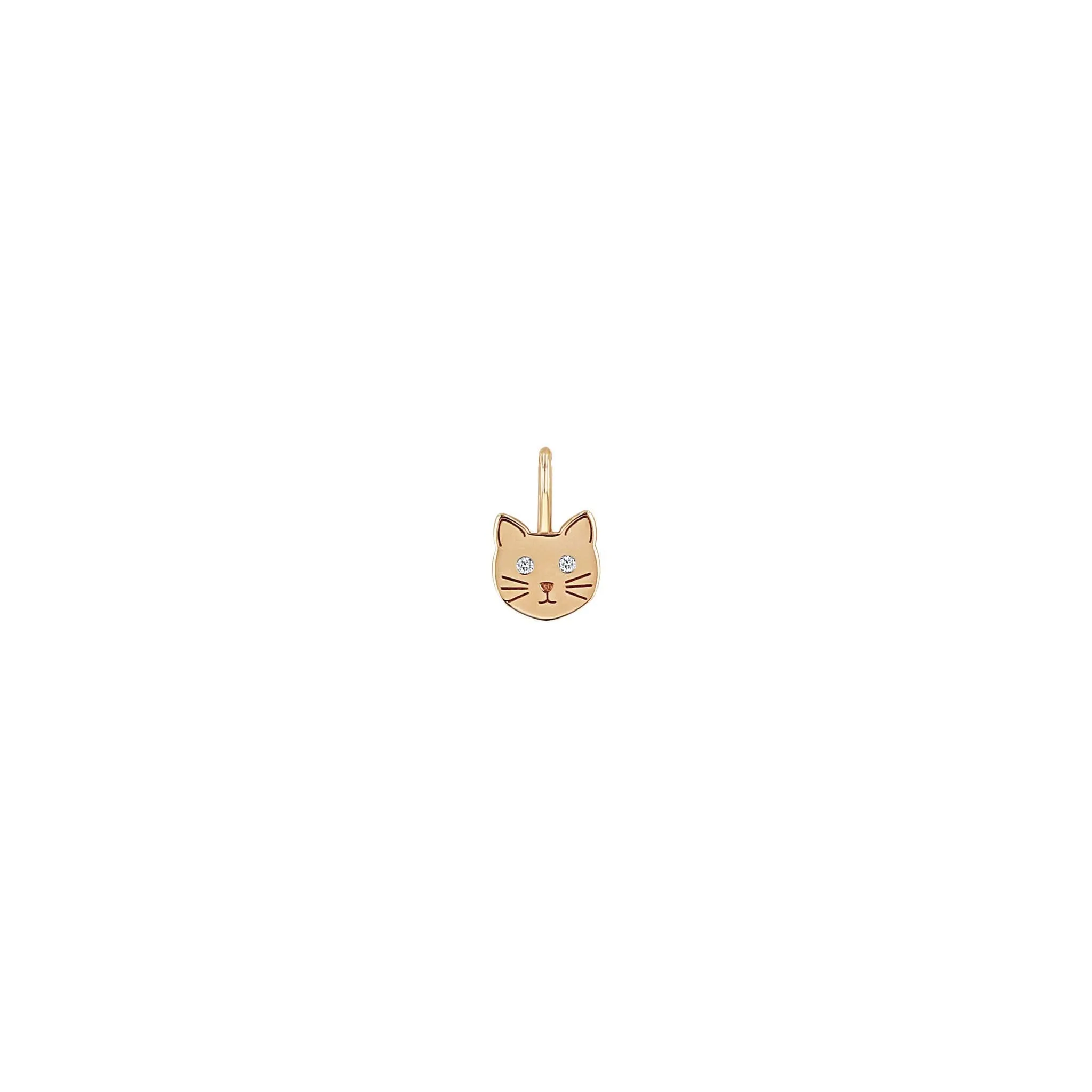 14k Single Midi Bitty Cat with Diamond Eyes Charm sold by Zoe Chicco product image thumbnail 2