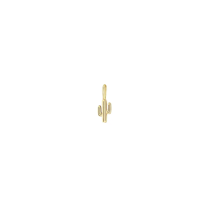 14k Single Midi Bitty Cactus Charm made by Zoe Chicco