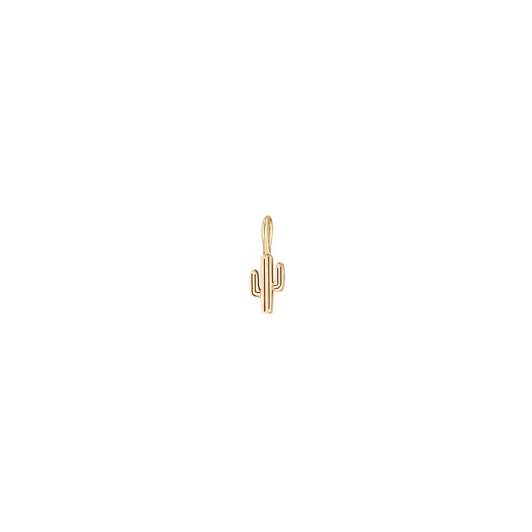 14k Single Midi Bitty Cactus Charm sold by Zoe Chicco product image thumbnail 2