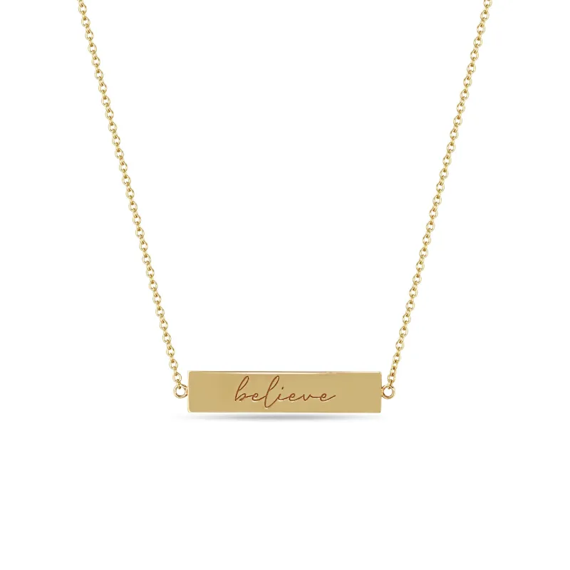 14k Double-Sided Nameplate Necklace sold by Zoe Chicco